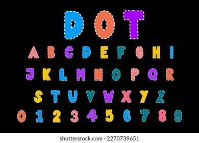 Alphabet letters dots pattern style font type vector and illustration