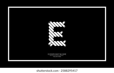 Alphabet letters E or EE Logo vector icon