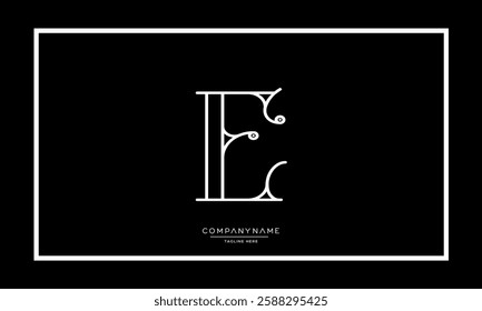 Alphabet letters E or EE Logo vector icon