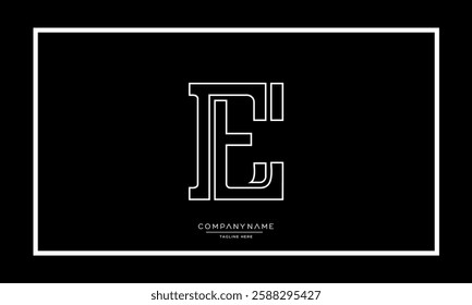 Alphabet letters E or EE Logo vector icon 