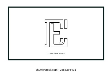 Alphabet letters E or EE Logo vector icon 