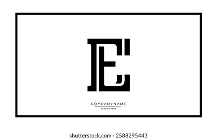 Alphabet letters E or EE Logo vector icon 