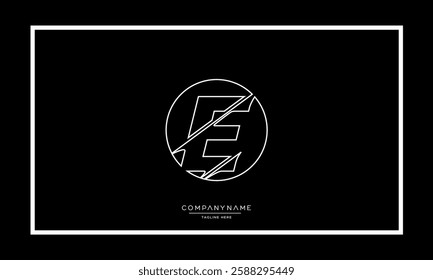 Alphabet letters E or EE Logo vector icon 