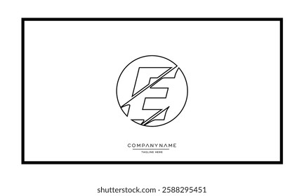 Alphabet letters E or EE Logo vector icon 