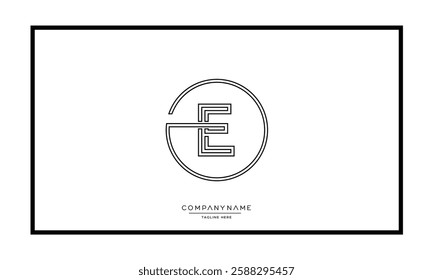 Alphabet letters E or EE Logo vector icon 