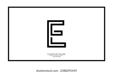 Alphabet letters E or EE Logo vector icon