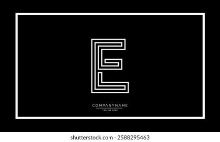 Alphabet letters E or EE Logo vector icon