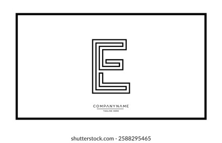 Alphabet letters E or EE Logo vector icon