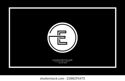 Alphabet letters E or EE Logo vector icon