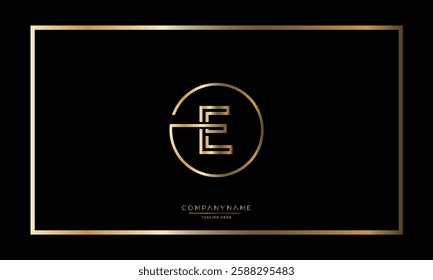 Alphabet letters E or EE Logo vector icon