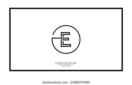 Alphabet letters E or EE Logo vector icon