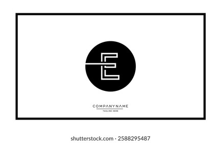 Alphabet letters E or EE Logo vector icon