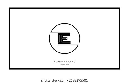 Alphabet letters E or EE Logo vector icon