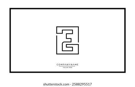 Alphabet letters E or EE Logo vector icon