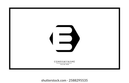 Alphabet letters E or EE Logo vector icon