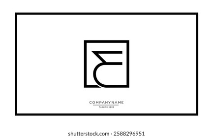 Alphabet letters E or EE Logo vector icon 