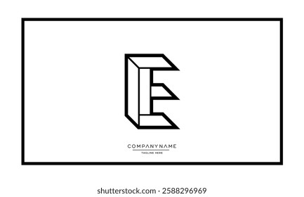 Alphabet letters E or EE Logo vector icon 