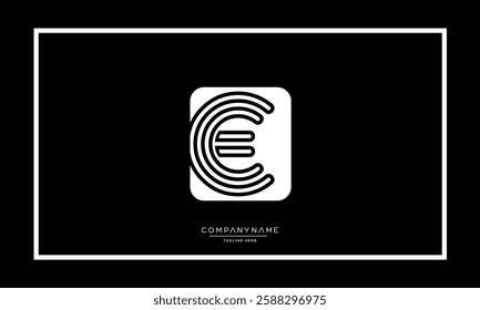 Alphabet letters E or EE Logo vector icon 