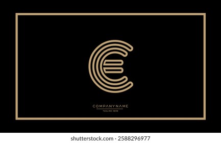 Alphabet letters E or EE Logo vector icon 