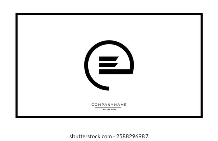 Alphabet letters E or EE Logo vector icon 