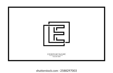 Alphabet letters E or EE Logo vector icon 