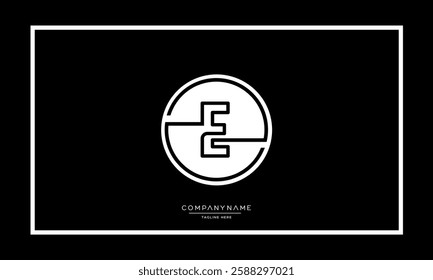 Alphabet letters E or EE Logo vector icon 