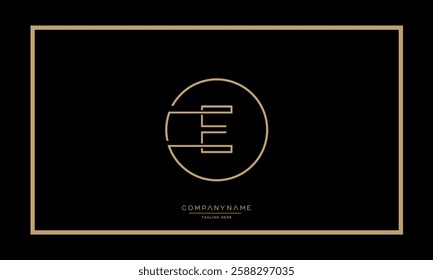 Alphabet letters E or EE Logo vector icon 