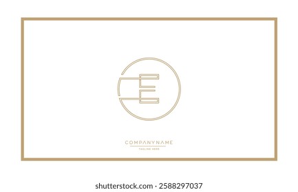 Alphabet letters E or EE Logo vector icon 