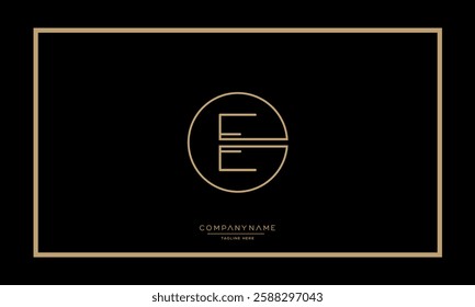 Alphabet letters E or EE Logo vector icon 