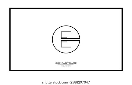 Alphabet letters E or EE Logo vector icon 