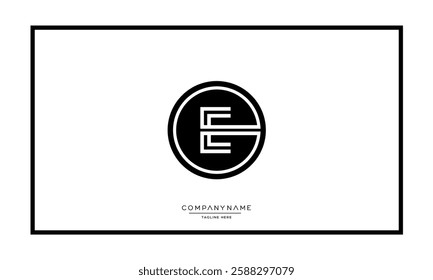 Alphabet letters E or EE Logo vector icon 