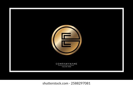 Alphabet letters E or EE Logo vector icon 