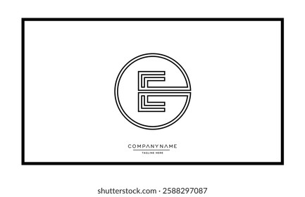 Alphabet letters E or EE Logo vector icon 