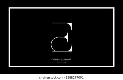 Alphabet letters E or EE Logo vector icon 