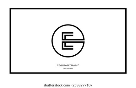 Alphabet letters E or EE Logo vector icon 