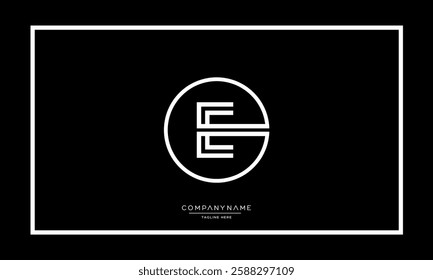 Alphabet letters E or EE Logo vector icon 