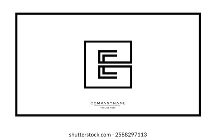 Alphabet letters E or EE Logo vector icon 