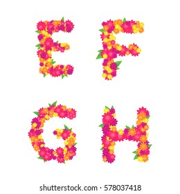 Alphabet letters E, F, G, H. Part 2.