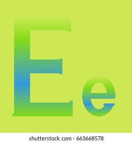 Alphabet letters Ee in colored gradient 