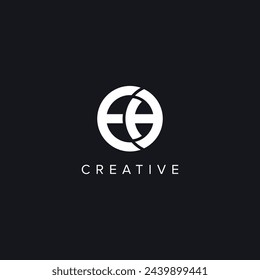 Alphabet Letters EH HE Creative Logo Initial Based Monogram Icon Vector Template.