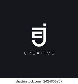 Alphabet Letters EJ JE Minimal Logo Initial Based Monogram Icon Vector.