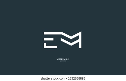 Alphabet letters EM icon logo