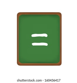 alphabet letters equal symbol on school chalk board