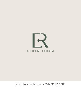 Alphabet Letters ER RE Creative Logo Initial Based Monogram Icon Vector Element.