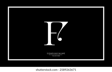 Alphabet letters F or FF logo monogram