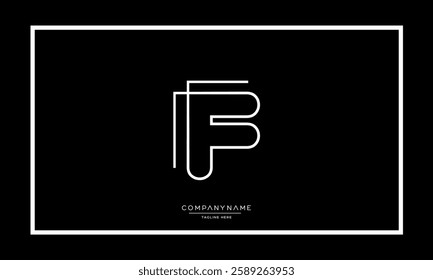 Alphabet letters F, FF logo monogram icon