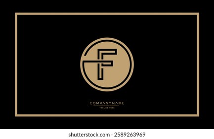 Alphabet letters F, FF logo monogram icon