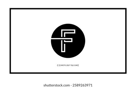 Alphabet letters F, FF logo monogram icon