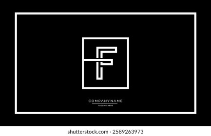 Alphabet letters F, FF logo monogram icon