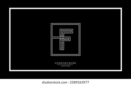 Alphabet letters F, FF logo monogram icon